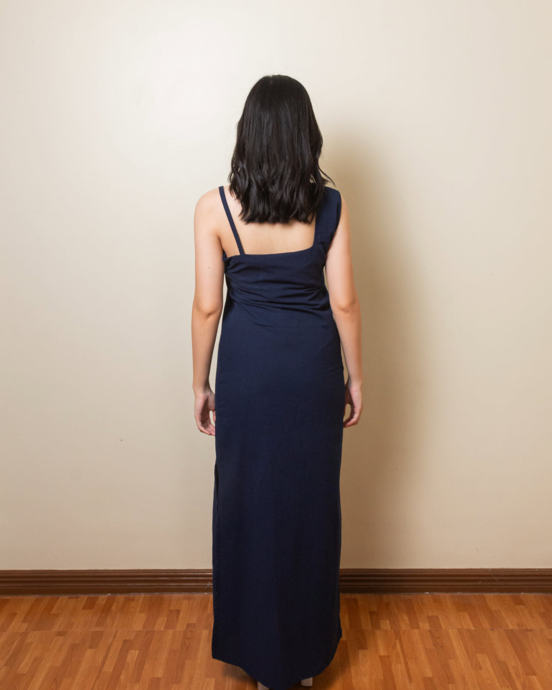 Aura Cotton Linen Dress - Deep Blue